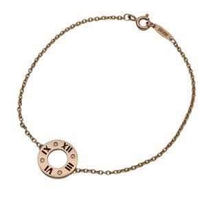 TIFFANY & CO. Gold Diamond Atlas Charm Bracelet